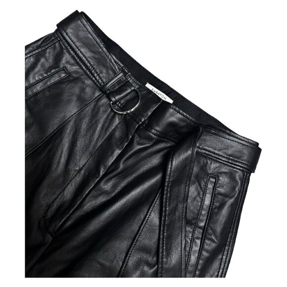 BABATON Aritzia Faux Leather Pleated Designer Womens Pants With Belt Size 8 - Picture 2 of 6